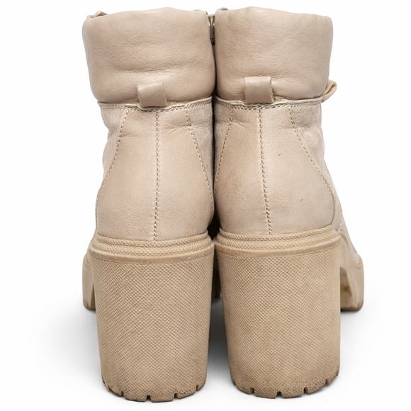 Steve Madden Madden Girl Beige Platform Ankle Boots Chunky Heel Size 8 - Picture 4 of 4